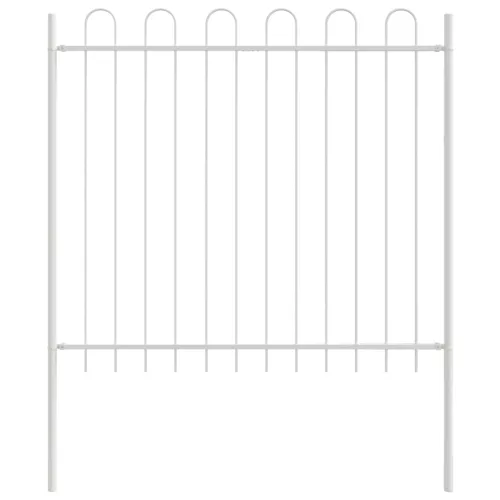  Kerti Kerítés Íves Felső Fehér 1,7x1,5 m Acél