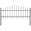  Kertkerítés Íves Felső Szürke 1,7x0,75 m Acél