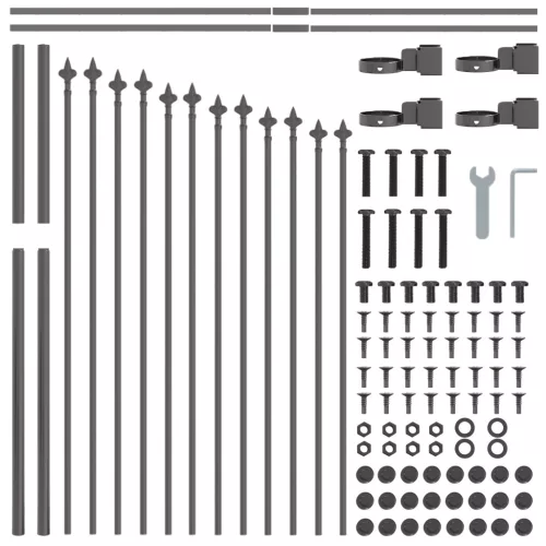  Kerti kerítés íves tetejű réz 1,7x1 m acél