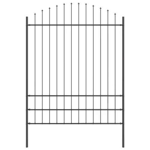  Kerti Kerítés Íves Felső Szürke 1,7x2 m Acél