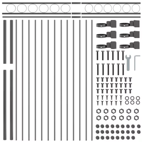  Kertkerítés Szürke 1.7x0.8 m Acél