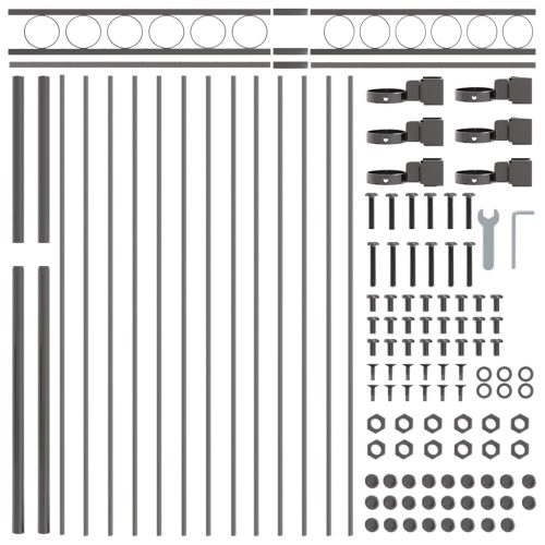  Kerti Kerítés Szürke 1,7x1 m Acél