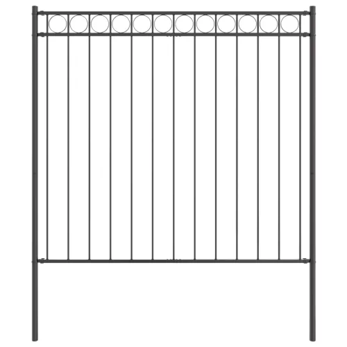  Kertkerítés Szürke 1,7x1,2 m Acél