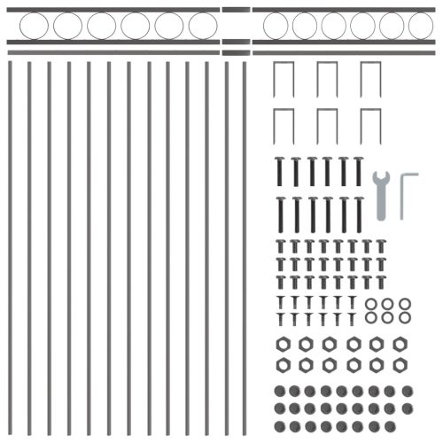 Kerítés Panel Szürke 1,7x1,2 m Acél