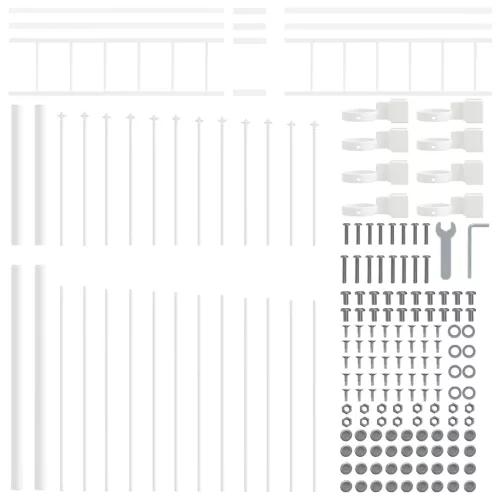  Kerti Kerítés Íves Fedél Fehér 1,7x2 m Acél