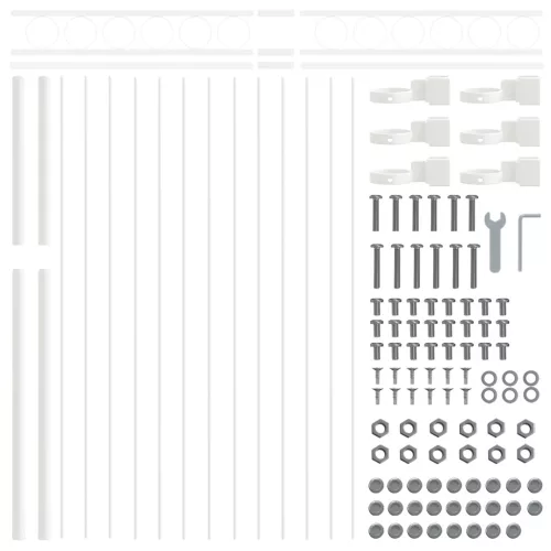  Fehér Kertkerítés 1,7x0,8 m Acél