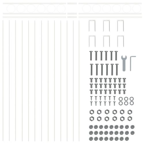  Fehér Kerítéspanel 1,7x1,2 m Acél