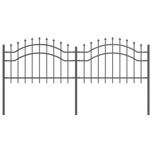  Kerti Kerítés Szürke 115 cm Porszórt Acél