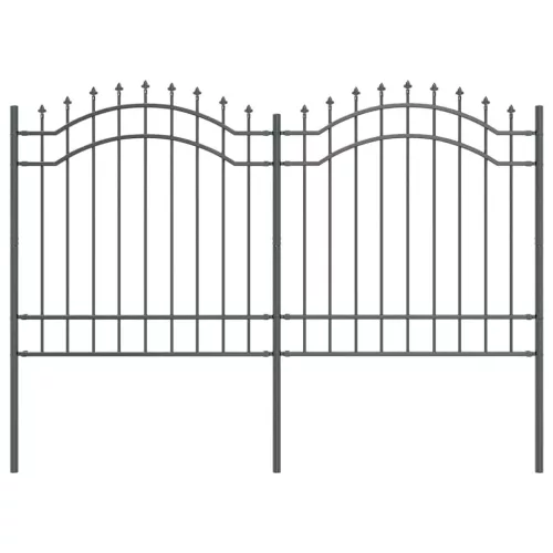  Kerti Kerítés Szürke 165 cm Porszórt Acél