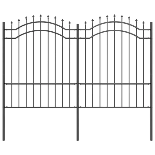  Kerti Kerítés Szürke 190 cm Porszórt Acél