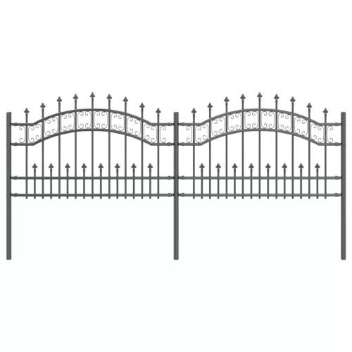  Kertkerítés Szürke 115 cm Porszórt Acél