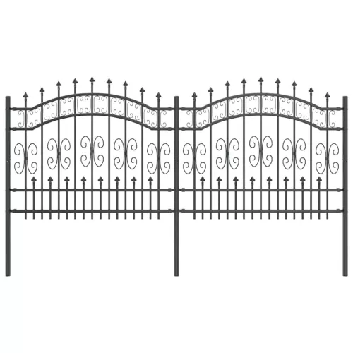  Kertkerítés Szürke 140 cm Porszórt Acél