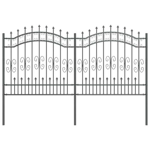  Kertkerítés Szürke 165 cm Porszórt Acél