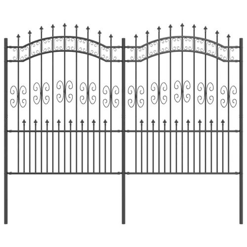  Kertkerítés Szürke 190 cm Porszórt Acél