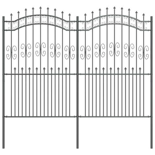  Kertkerítés Szürke 215 cm Porszórt Acél
