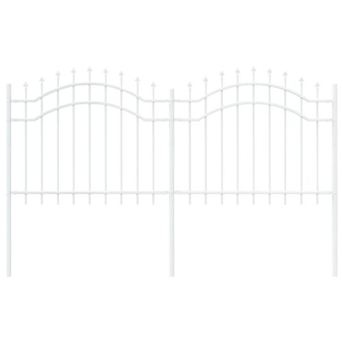  Kerti Kerítés Fehér 140 cm Porszórt Acél
