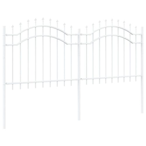  Kerti Kerítés Fehér 140 cm Porszórt Acél