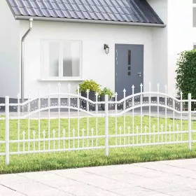  Kertkerítés Fehér 115 cm Porszórt Acél