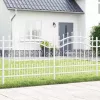  Kertkerítés Fehér 140 cm Porszórt Acél