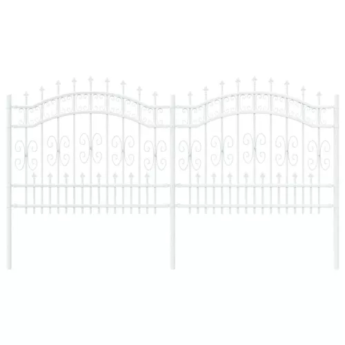  Kertkerítés Fehér 140 cm Porszórt Acél