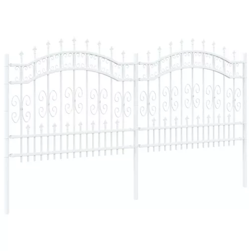  Kertkerítés Fehér 140 cm Porszórt Acél