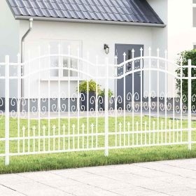  Kertkerítés Fehér 165 cm Porszórt Acél