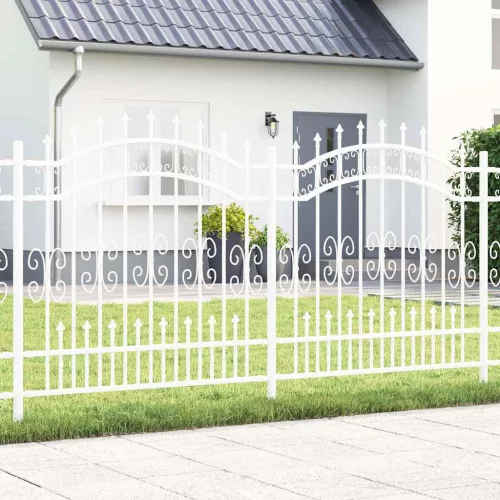  Kertkerítés Fehér 165 cm Porszórt Acél