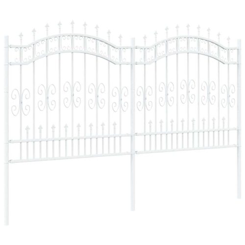  Kertkerítés Fehér 165 cm Porszórt Acél