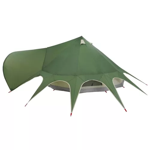  Teepee sátor tetővel Zöld és Szürke 600 x 600 x 347 cm