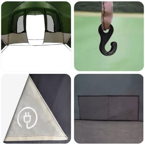  Családi Sátor tetővel Zöld és Fehér 760 x 645 x 230 cm