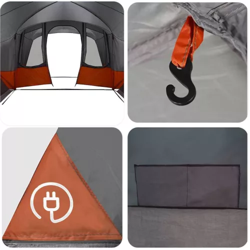  Családi Sátor tetővel Szürke és narancs 760 x 645 x 230 cm