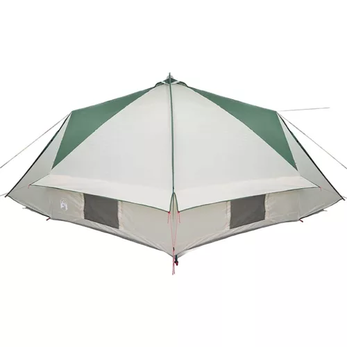  Teepee sátor tetővel tárolóval Zöld és Fehér 490 x 410 x 210 cm