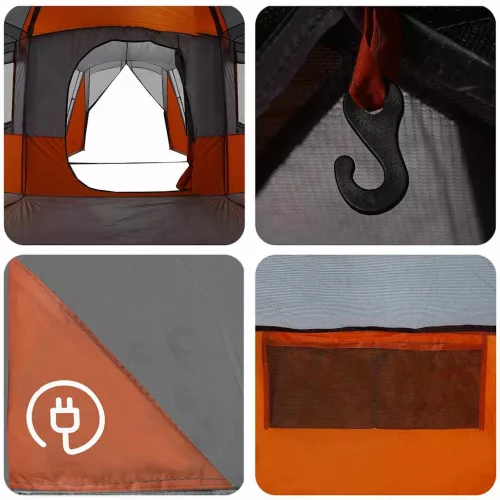  Családi Sátor tetővel Szürke és narancs 745 x 700 x 217 cm