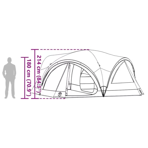  Családi Sátor tetővel Zöld és Szürke 460 x 430 x 214 cm