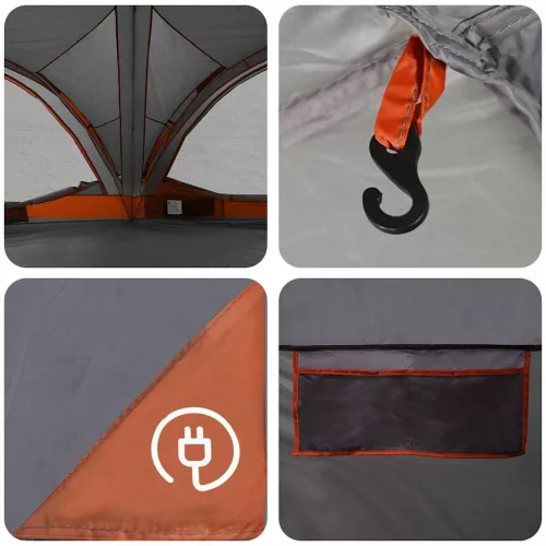  Családi Sátor tetővel Szürke és narancs 460 x 430 x 214 cm