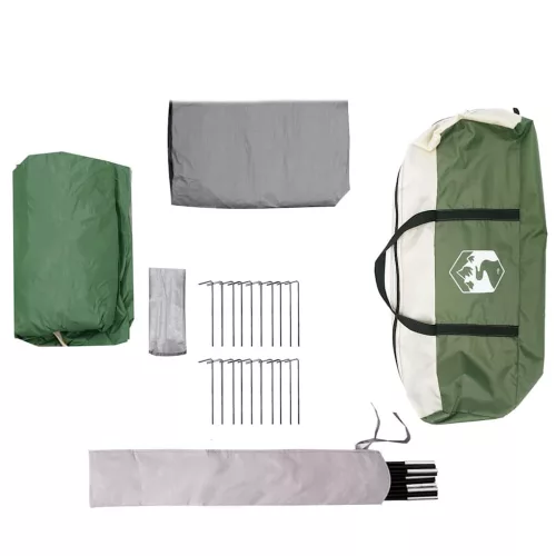  Családi Sátor tetővel Zöld és Fehér 324 x 255 x 230 cm