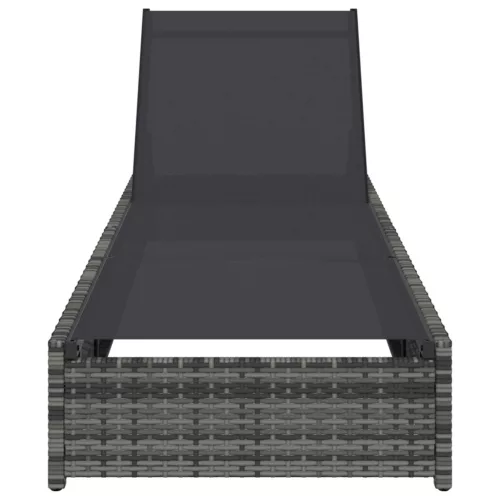  Napozóágy Szürke 60x200x27 cm Polirattan