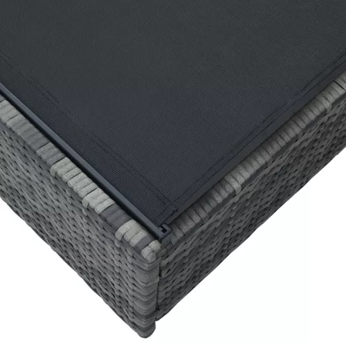  Napozóágy Szürke 60x200x27 cm Polirattan
