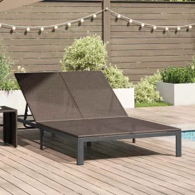  Napozóágy 1-személy Barna 206 x 62.5 x 74 cm polirattan