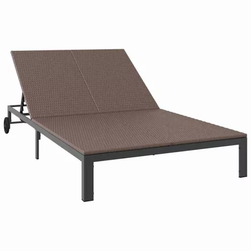  Napozóágy 1-személy Barna 206 x 62.5 x 74 cm polirattan