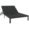  Napozóágy 1-személy Fekete 206 x 62.5 x 74 cm polirattan