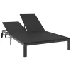  Napozóágy 1-személy Fekete 206 x 62.5 x 74 cm polirattan