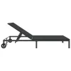  Napozóágy 1-személy Fekete 206 x 62.5 x 74 cm polirattan