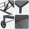  Napozóágy 1-személy Fekete 206 x 62.5 x 74 cm polirattan