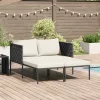  Napozóágy párnákkal 2 fő részére Anthracite 115x153x69,5 cm Acél