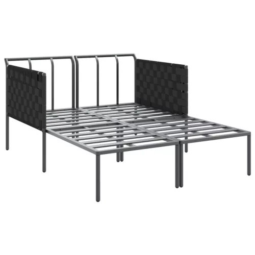  Napozóágy párnákkal 2 fő részére Anthracite 115x153x69,5 cm Acél