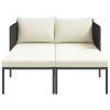  Napozóágy párnákkal 2 fő részére Anthracite 115x153x69,5 cm Acél