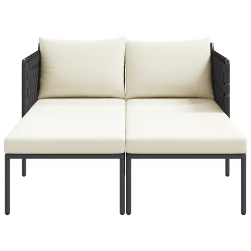  Napozóágy párnákkal 2 fő részére Anthracite 115x153x69,5 cm Acél