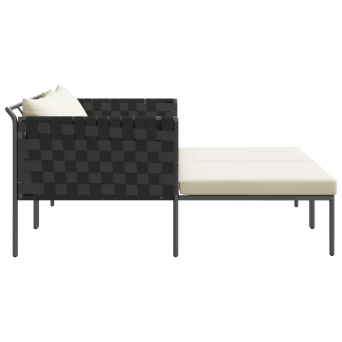  Napozóágy párnákkal 2 fő részére Anthracite 115x153x69,5 cm Acél
