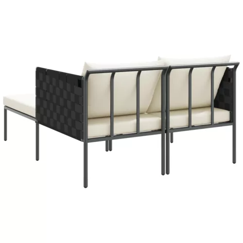  Napozóágy párnákkal 2 fő részére Anthracite 115x153x69,5 cm Acél